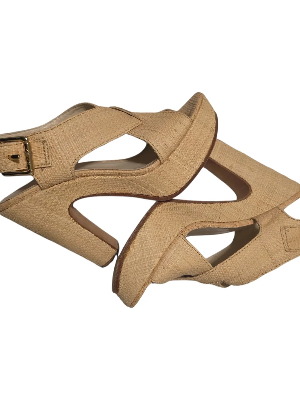 Michael Kors Women's Tan Woven Platform Sandals